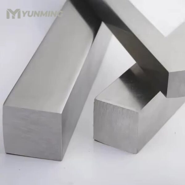 High strength stainless steel square bars close-up