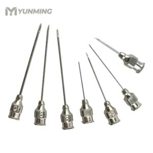 Stainless steel needle tubes with luer lock ends in multiple sizes