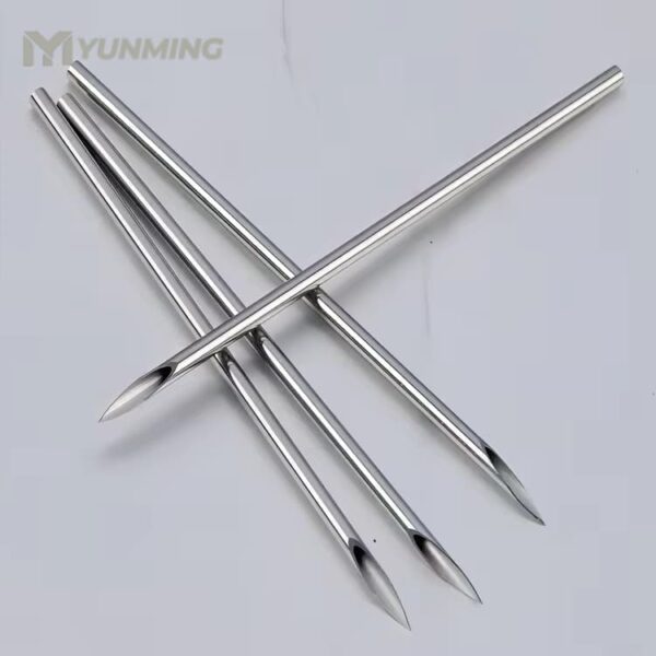 Sharp-edged stainless steel needle tubes for precision cutting