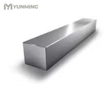 Single stainless steel square bar isolated