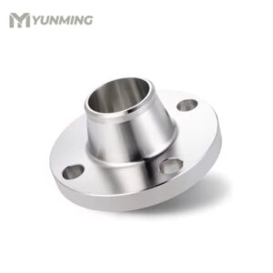 Stainless steel welding neck flange (WN type) with tapered hub and precision-drilled bolt holes