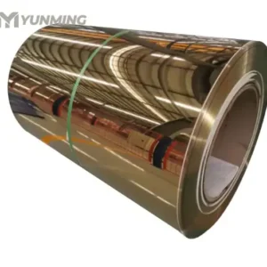 Gold color stainless steel coil with mirror finish for decorative applications