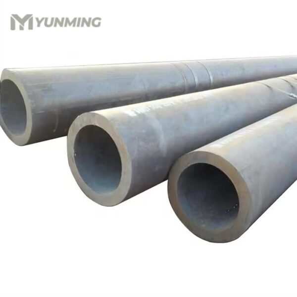 Close-up of heavy duty thick wall stainless steel pipes