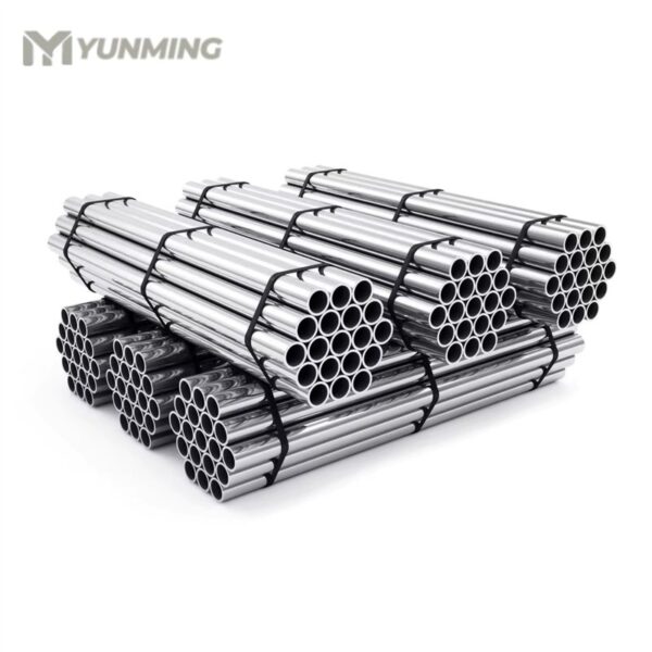 Bundled stainless steel sanitary pipes with mirror finish