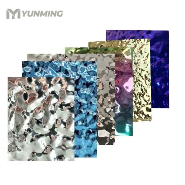 PVD colored stainless steel water ripple sheet options