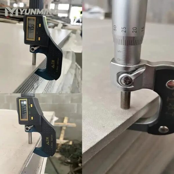 Stainless steel sheets on a production line in a manufacturing facility.