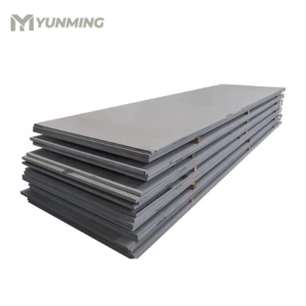 Quality inspection of stainless steel sheets for thickness and surface quality.