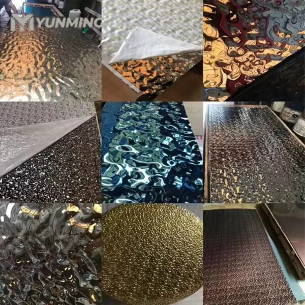 Various stainless steel water ripple patterns during production