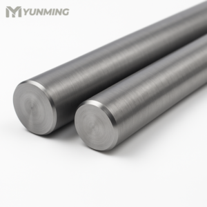 17-4PH stainless steel precision-machined round bars on white background