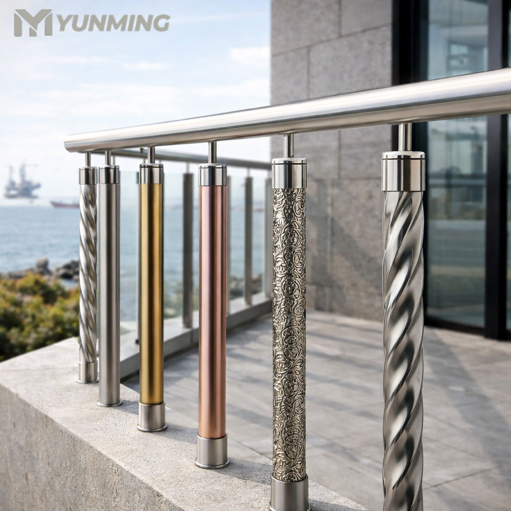 Custom decorative stainless steel tubes with polished, twisted, colored and patterned finishes for architectural and industrial applications