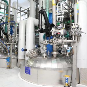 316L stainless steel process piping in a chemical processing plant