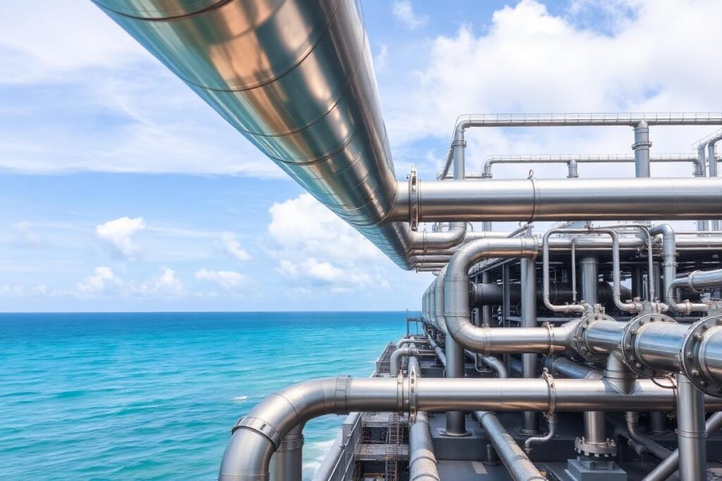 2205 duplex stainless steel piping used in offshore oil and gas applications
