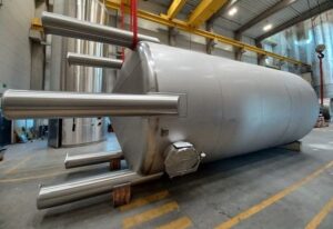 904L stainless steel chemical processing equipment in industrial plant